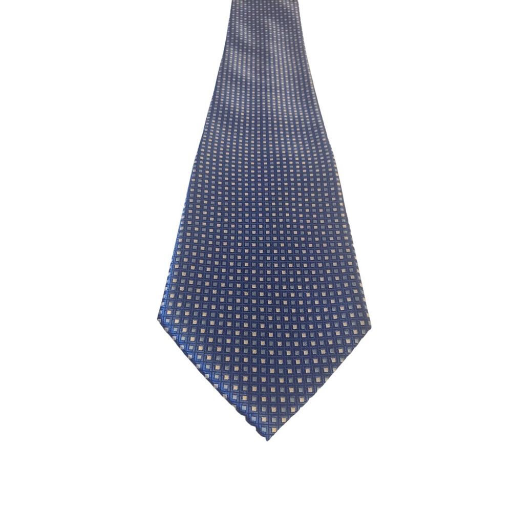 Van Heusen Polyester Tie Blue White Geometric Men Necktie Classical Office‎ Wear